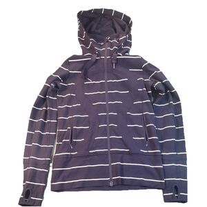 Lululemon Scuba Full-Zip Hoodie *Classic - Parallel Stripe Black /White - Size 6